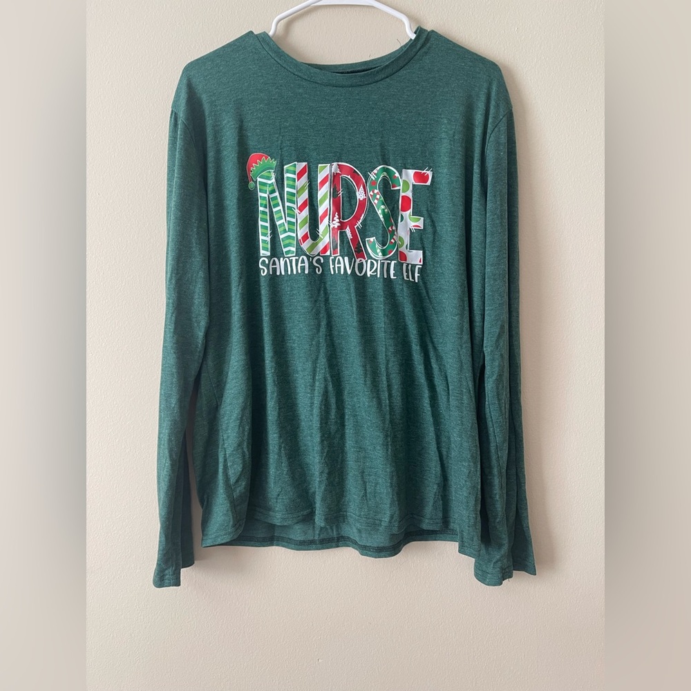 Green Long Sleeve Tee - Santa's Favorite Elf